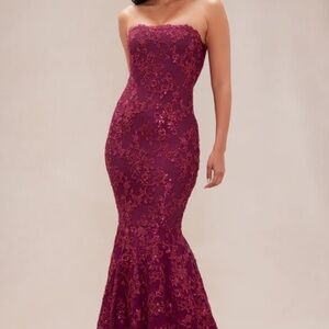 Fashion Nova Anne Mermaid Gown- Plum
